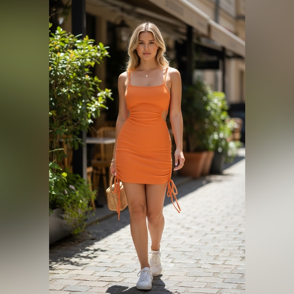 Zara Vibrant Orange Mini Dress